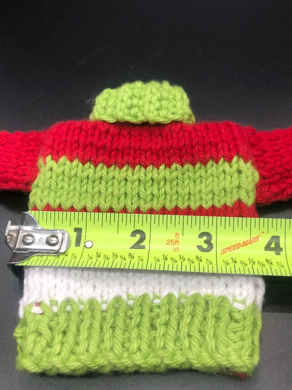 Hand Knit Mini Christmas Striped Sweater Ornament | Holiday Decor, Gift Topper
